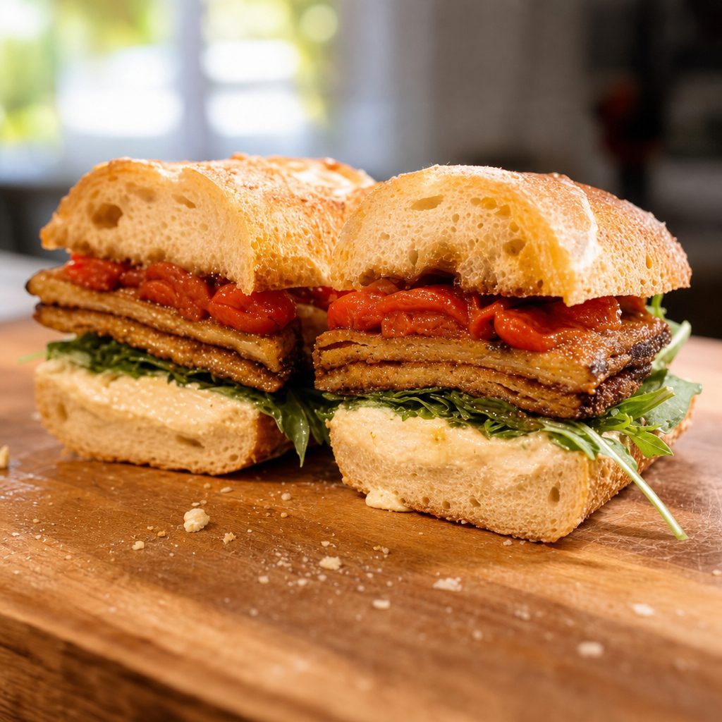 Eggplant Parmigiana Sandwich.