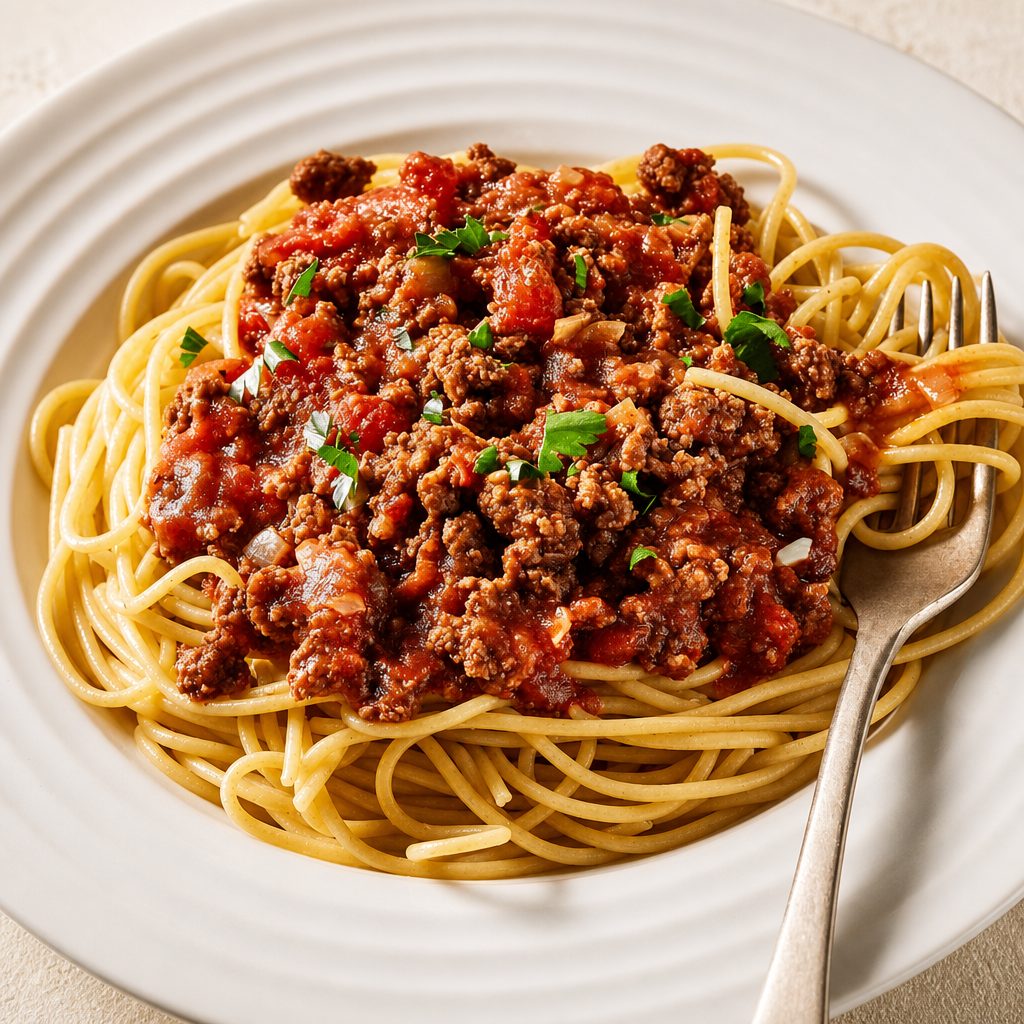 Spaghetti w/ Meat Sauce.