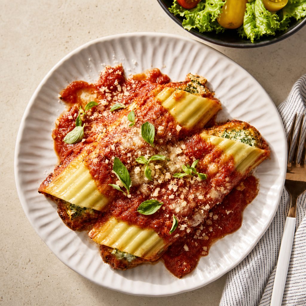 Baked Manicotti.